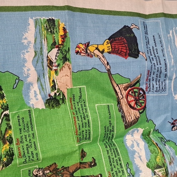 Vintage Irish Linen Tea Towel Ireland Land of Song NWOT 1980 Tapestry - Picture 4 of 8